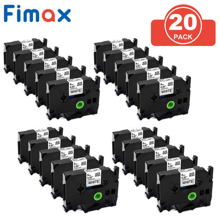 Fimax 20PCS TZe221 Tze Tape 9mm Label Tape Black on White Replacement