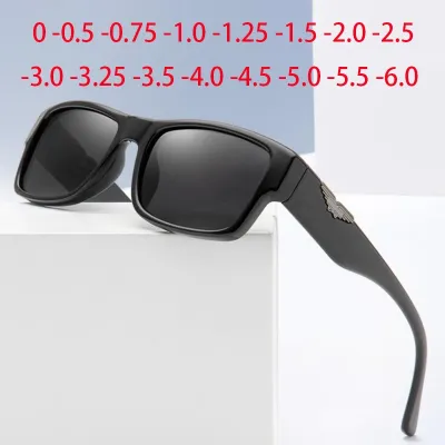 Sport TR90 Polarized Sunglasses Men Nearsighted Eyewear Anti glare Minus Lens Prescription Sunglasses Male 0 0.5 0.75 To 6.0