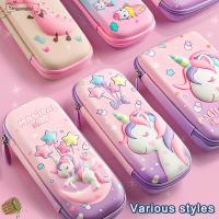 TANGPANGLUZ เคสปากกายูนิคอร์น3D แบบพกพากันน้ำสำหรับโรงเรียน Kawaii กล่องดินสอ S EVA ดินสอกล่องดินสอกล่องกล่องเครื่องเขียน