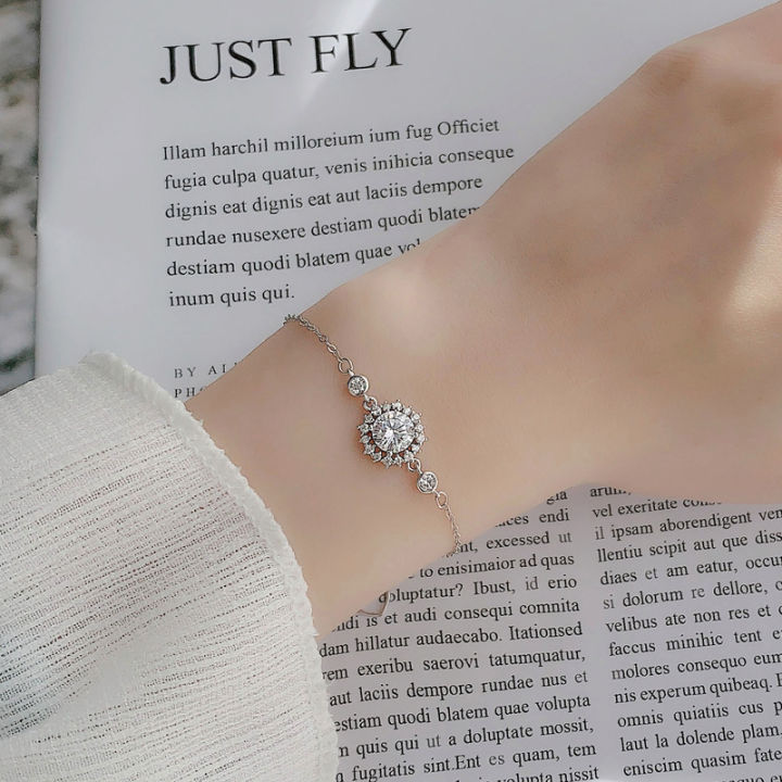 moissanite-925-sterling-silver-sunflower-bracelet-girls-summer-special-interest-design-sweet-bracelet-wholesale-couple-ornament