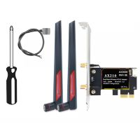 AX210 Wireless Network Card with 2X10DB Antenna WiFi6E Bluetooth 5.2 5374Mbps 2.4G/5G/6G Tri Band Gigabit Desktop