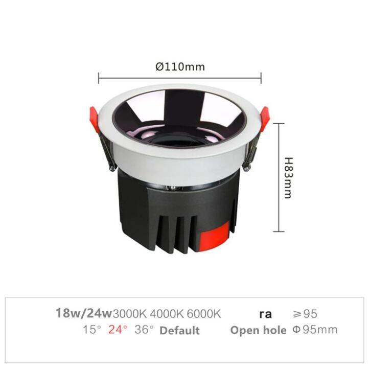 รังผึ้ง2ที่ใส่สายไฟทรงกลมกันแสงสะท้อนไฟดาวน์ไลท์-led-7w-12w-15w-20w-ac-85-265v-เพดาน-cob-ห้องนั่งเล่นครัวในร่ม