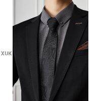 High-end ZARAˉ Black tie mens classic high-end sense business casual suit accessories lazy 8cm easy-to-pull zipper free of hands