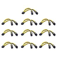 10Pcs 8 Pin PCI-E to Dual 8 (6+2) Pin Power Cable 20cm Motherboard Graphics Card PCI-E GPU Power Data Cable Splitter