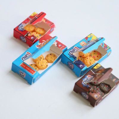 ✤ New Dollhouse Miniature Cute Cookies Biscuit With Box&nbsp;Simulation Mini Food for Barbies OB11 Kitchen Doll Accessories Toy