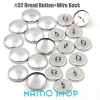 100Sets/lot Free Shipping #32 Aluminum Round Fabric Covered Cloth Button Cover Metal Bread Shape Wire Back For Handmade DIY Haberdashery
