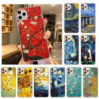 เคสโทรศัพท์สำหรับ Iphone,ฝาครอบหลังนิ่ม TPU ซิลิโคนเนื้อนิ่มสำหรับรุ่น13 12 11 Pro XS Max X XR 7 8 6S Plus 12Mini SE2020 Van Gogh