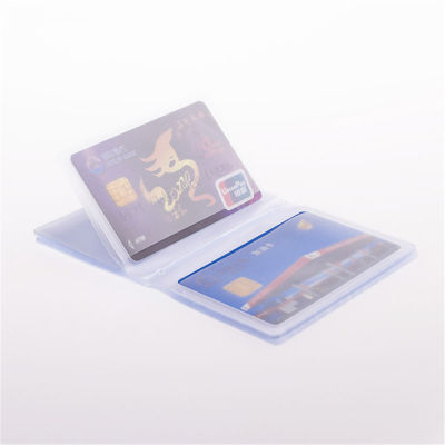 1Pc Bags Inside Folded Pockets Office Holder Plastic PVC Card Semi Transparent