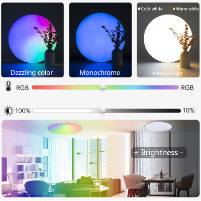 ร้อน MARPOU RGB ที่มีสีสัน LED รอบไฟเพดานสมาร์ท APP หรี่แสงได้370มิลลิเมตร300มิลลิเมตร18-54วัตต์220โวลต์โคมไฟโดยรอบสำหรับห้องนอนตกแต่งบ้าน