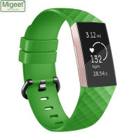 Migeet Fitbit สายรัด4สายชาร์จ Fitbit Charge 4 /Charge 3 SE สายรัดข้อมือซิลิโคนแบบนิ่มสำหรับผู้หญิงและผู้ชาย (AONEE)