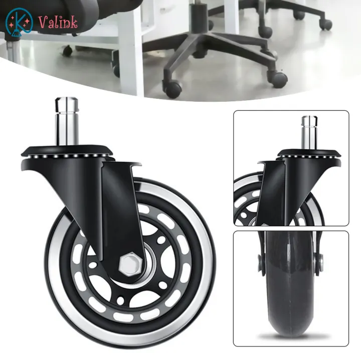 Valink Office Chair Caster Wheels 360 Degrees Swivel PU Roller for