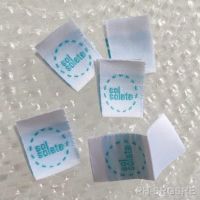 【LZ】™  Azul Damasco Poliéster Garment Tags Etiquetas De Pano Personalizado Seu Texto Loop Fold 1000 Pcs 5x2cm