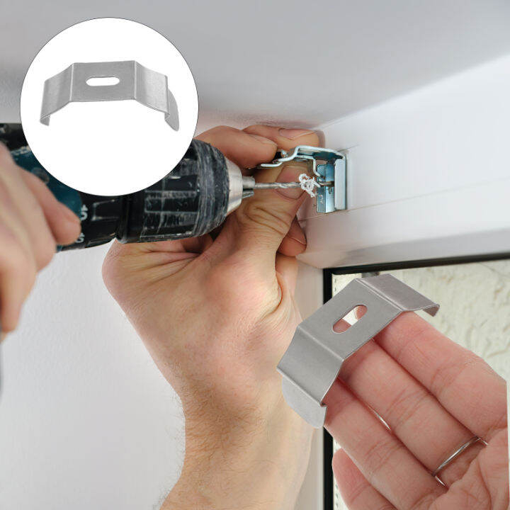 VORCOOL 30 Pcs Vertical Blind Clamps Curtain Fixing Bracket Metal Iron