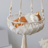 Large Macrame Cat Hammock Macrame Hanging Swing Cat Dog Bed Basket Home Pet Cat Accessories Dog Cats House Puppy Bed Gift Beds