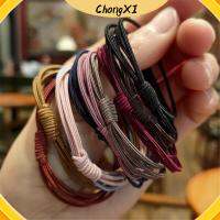 CHONGXI Random Color กระชับ ผู้หญิง สาว 4 in 1 ยืดหยุ่นสูง เชือกผูกผม แหวนติดผม