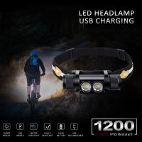 H25S กันน้ำไฟหน้า18650ไฟหน้า5โหมด Dual Luminus SST40 LED 1200lm USB ชาร์จไฟฉายทำงานเดินป่าแสงโคมไฟ