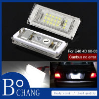 Bochang 2ชิ้นไฟป้ายทะเบียน Led ระบบ Canbus นำไม่มีข้อผิดพลาดท้ายอัตโนมัติหลอดไฟ Led สีขาวหลอดไฟสำหรับ BMW 4D E46 3er 5D 1998-2003รถเข้าถึง