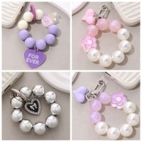 [COD] new acrylic pearl diy mobile phone shell pendant love earphone bag