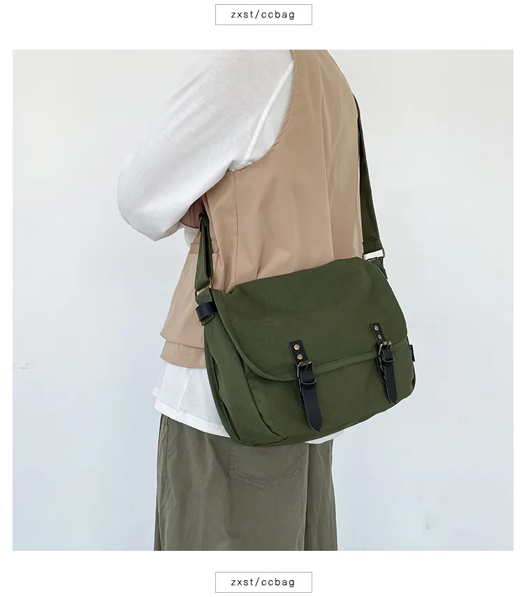 Buy Jackbox GMZ Korean Fashion Classic Canvas Messenger Bag Sling Bag 338  (Army Green) Online | ZALORA Malaysia