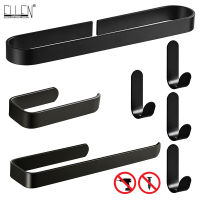 Black Bath Towel Holder Bathroom Towel Rack No Punch Towel Rail Rack Towel Holder Bathroom Storage Shelf EL65B