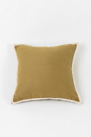 ปลอกหมอนอิง Linen Cushion Cover With Embroidered Border in Chartreuse