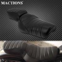 ☏◆▼ Motorcycle Rear Passenger Pad Seat Cover Driver Solo Seat Cushion Pad Set For Harley Sportster Iron 883 XL883N 2016-2018 2019