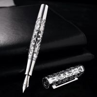 Hongdian ปากกาปากกาหมึกซึมลูกลื่น D1 Ef/ F ปากกาปากกาหมึกเจลสำหรับเซ็นต์ทางธุรกิจคุณภาพสูงทำจากเรซินและโครงกระดูก