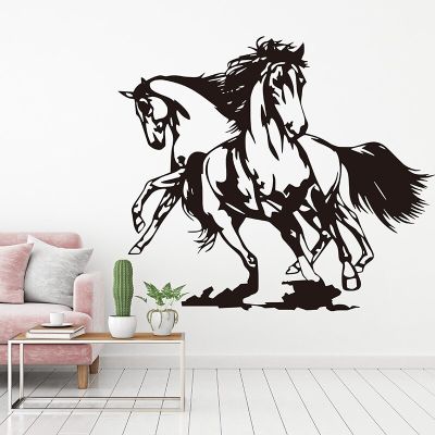 Large Horses Running Car Camper Wall Sticker Wildlife Adventure Unicorn Horse Animal Wall Decal Bedroom Vinyl Decor