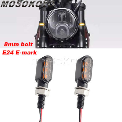 3 LEDS รถจักรยานยนต์ตัวชี้วัดมินิ LED เปิดสัญญาณไฟกะพริบสีเหลืองอำพันไฟกระพริบ E24 E-Mark สัญญาณโคมไฟไฟกระพริบสากล8มิลลิเมตรสายฟ้า
