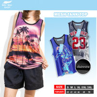 BAU BAU เสื้อกล้าม เสื้อกล้ามผู้ชาย  เสื้อยืด  tank top ผ้าตาข่ายพิมพ์ลาย New Collection