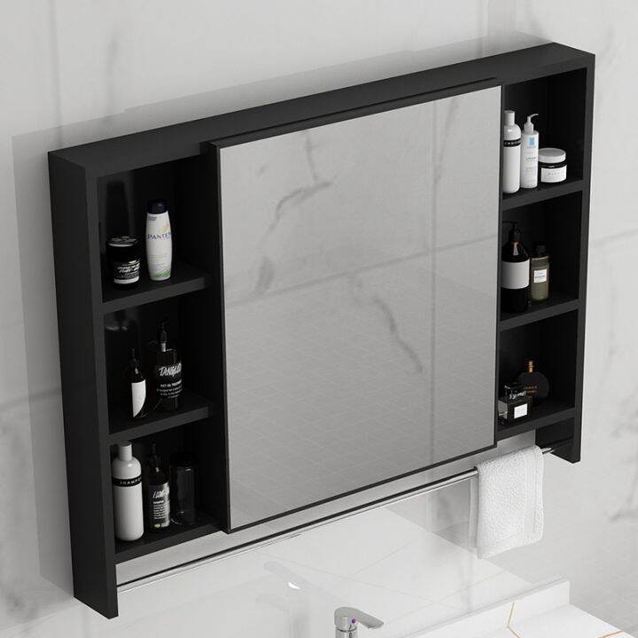 LINZHIPU Mirror Nordic Bathroom Mirror Space Aluminum Storage Mirror
