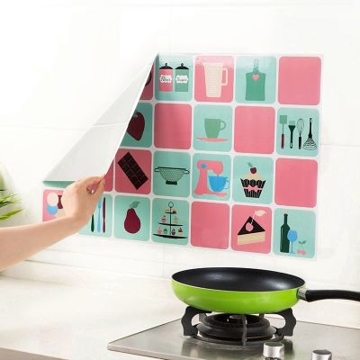 Kitchen Oil Proof Waterproof Sticker / Self-adhesive Heat Resistant Kitchen Back Splash Tile Sticker / DIY Foil Paper Art Wall Sticker /high Temperature Aluminum Foil Paper