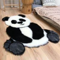 panda printed Rug lovely child carpet Cowhide faux skin leather NonSlip Antiskid Mat 94x100CM Animal print Carpet