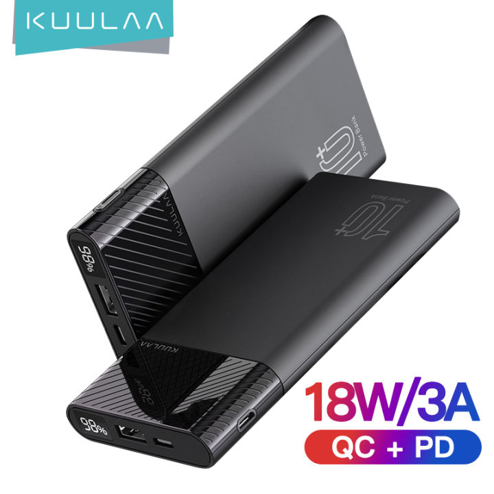 50% OFF Voucher】KUULAA 18W Power Bank 10000mAh Portable Charging PowerBank 10000  mAh USB-C PoverBank External Battery Charger For Xiaomi Mi 9 8 iPhone |  