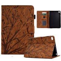 (Addfun) สำหรับ iPad Air / Air 2 / 9.7 2017เคสใส่แท็บเล็ต PU ดอกไม้แรงดันต้นไม้โชคลาภ2018พร้อมฟังก์ชั่น Wake-Up/Sleep (สีน้ำตาล)