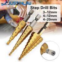 3Pcs/set 3-12mm 4-12mm 4-20mm HSS Straight Groove Step Drill Bit Titanium Coated Wood Metal Hole broca escalonada Tools Set Drills Drivers