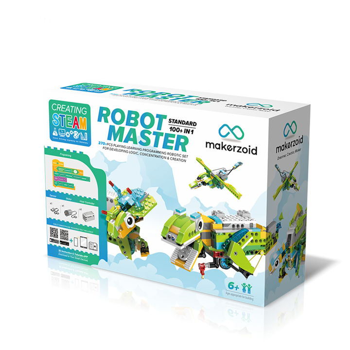 robot-master-standard-หุ่นยนต์-coding-kit-scratch-kodiicode-makerzoid-ตัวต่อเลโก้-หุ่นยนต์โรบอท-หุ่นยนต์บังคับ-ผ่านมือถือแท็บเล็ต-steam-educational-programmable-robot-kit