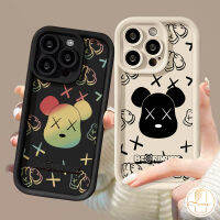 เคสโทรศัพท์หมีเศร้าคู่อินเทรนด์เข้ากันได้กับ IPhone 7Plus 11 14 15 13 12 Pro Max XR X XS MAX 7 8 6S Plus SE 2020นิ่มเก๋ไก๋เคสลายดวงตานางฟ้า