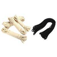 1 Pcs 20M Pulley Line Rope Dia. 4mm &amp; 1 Pcs Paracord 550 Parachute Rope 7 Core Strand Black 50FT