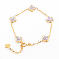 Happy Jewelry สร้อยข้อมือสุดสวย เพชรแท้ ทองแท้ 9k 37.5% ใส่สวย ดูมินิมอล