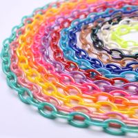 AB Color Length 50cm Colorful Acrylic Link Chain Lobster Clasp Chains For Eyeglass Chain Making Jewelry Findings Links Chain