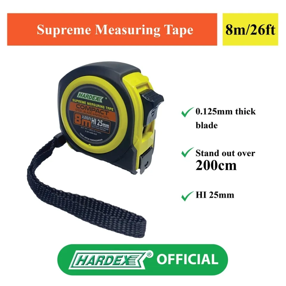 HARDEX Supreme Measuring Tape 8M/26FT (P-MT-HAR-H25) | Lazada