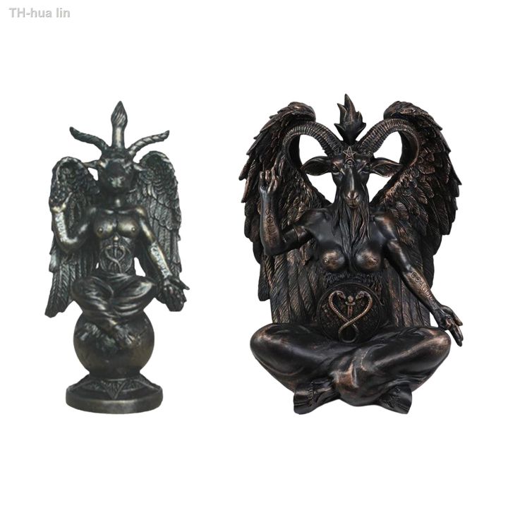 hua-lin-ซาตานแพะ-baphomet-รูปปั้นเรซิ่นซาตาน-figurine-โบสถ์ซาตาน-sabbatic-แพะประติมากรรมตกแต่งรูปปั้นทางศาสนา