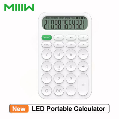 Miiiw Portable Calculator LED 12-digit Display Simple Home Office School Mini Pocket Electronic Calculator