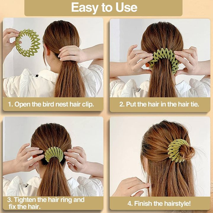 bird-nest-hair-claw-clips-ponytail-holder-velvet-fixed-hair-clips-retractable-hairpin-buckles-hair-accessories-for-women-girls