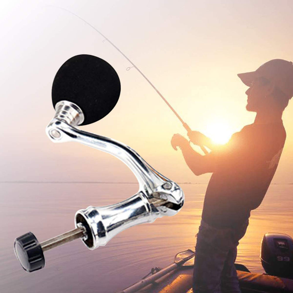 Handle for Fishing Reel Silver-4000/5000/6000 Fishing Reel Handle Metal knobs Handle Grip Fishing Spinning Reel Rocker Arm Grip 