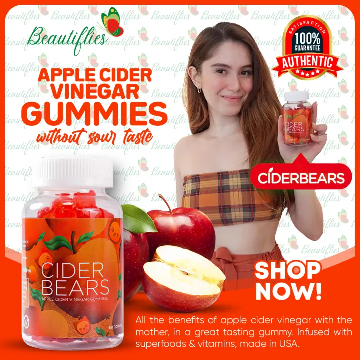 BEAUTIFLIES CiderBears Apple Cider Vinegar ACV Gummy Bear Weight Management Weight Loss