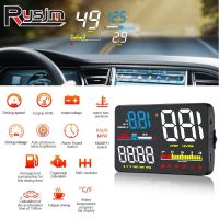 HUD เครื่องฉาย OBD2บนรถ,กล่องแจ้งเตือนความเร็วเกินกำหนดการใช้งานเชื้อเพลิงอุณหภูมิน้ำบนคอมพิวเตอร์บอร์ด