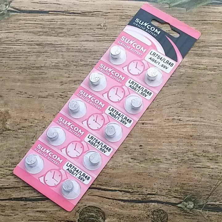 10 pieces in 1 pack ALKALINE BATTERY LR754 / LR48 AG5 / 1.55 volts