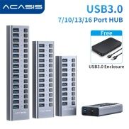 Free HDD Enclosure ACASIS 7 10 13 16 Ports Powered USB Hub USB 3.0 Data